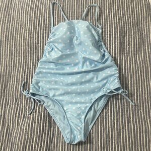 Wild Fable Light Blue Polka Dot One Piece Swimsuit